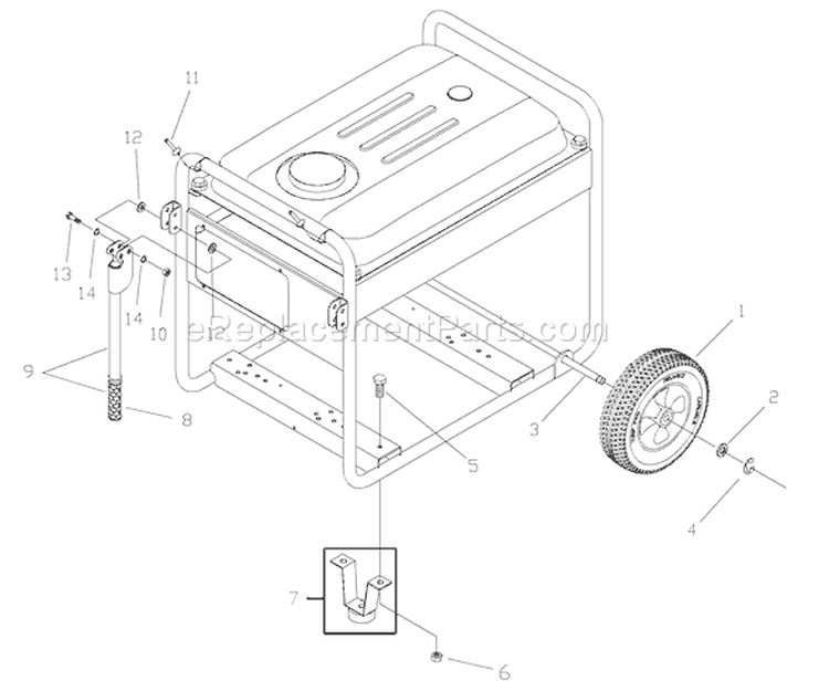 Page B Diagram and Parts List for 030334-0  Briggs and Stratton Generator